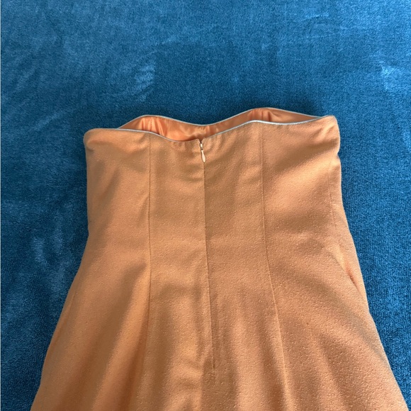 Miguelina Strapless Mini Silk Dress XS Orange Gold Party Going Out Wedding - Picture 12 of 12